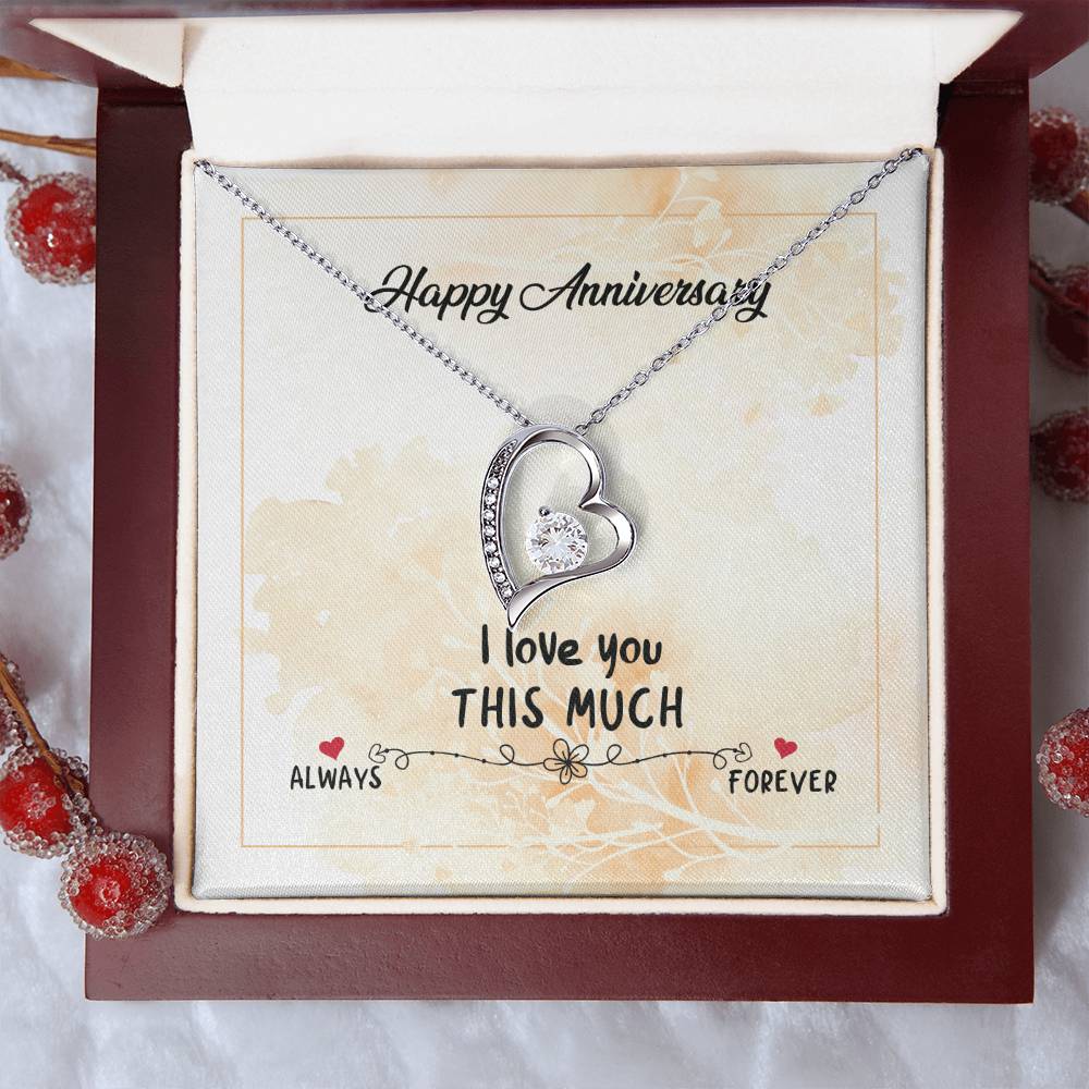 Happy Anniversary Necklace I Love You This Much Forever Love To My Wife Necklace From Husband Anniversary Gift For Wife Birthday Forever Love Necklace