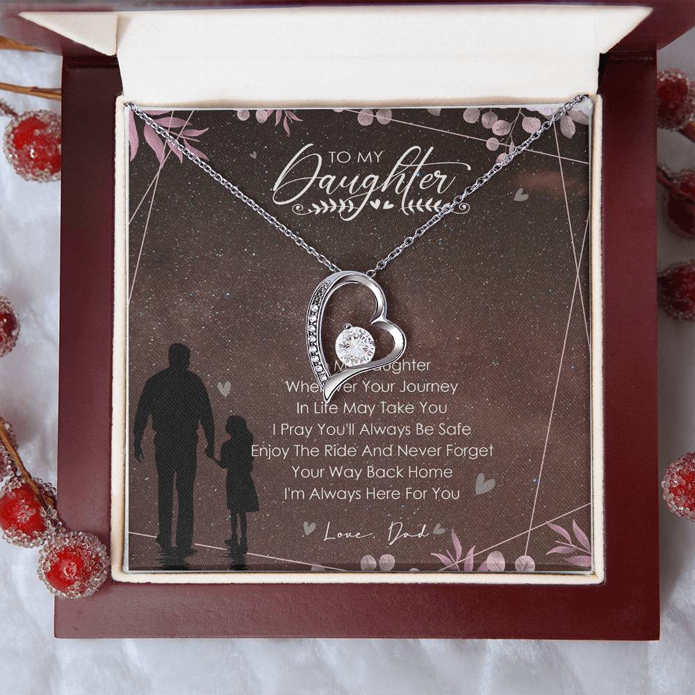 To My Daughter I Will Be Here For You Dragonfly Necklace Gift From Dad Father Daughter Necklace Father To Daughter Birthday Forever Love Necklace