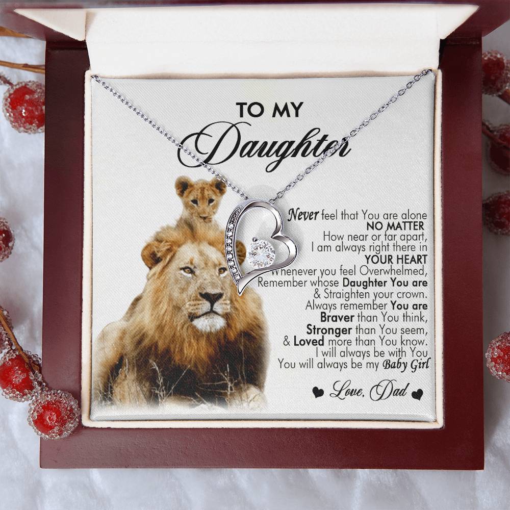 Never Feel That You Are Alone Birthday Gift Necklace For Daughter Gift From Dad To My Daughter Necklace Father Daughter Necklace Forever Love Necklace