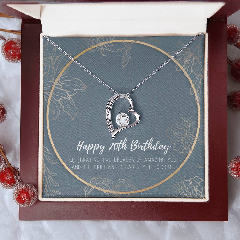 20th Birthday Gifts For Women Necklace For Her 2 Decade Jewelry 20 Years Old 20th Birthday Gift Necklace Forever Love Necklace