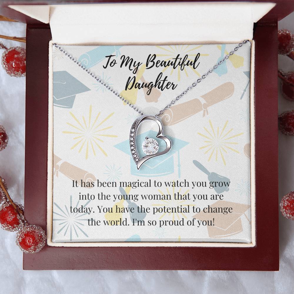 To My Beautiful Daughter Necklace Graduation Necklace For Daughter Graduation Gift For Daughter Graduation Gift For Daughter Forever Love Necklace