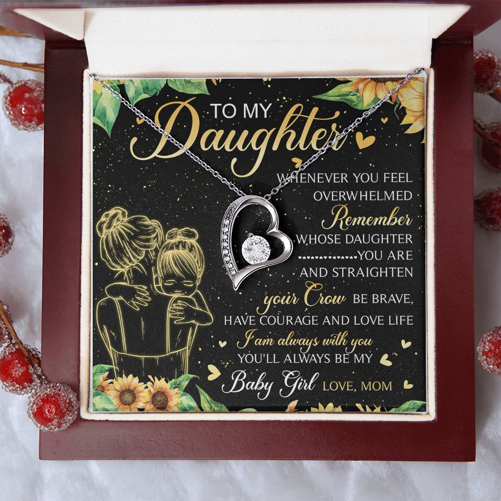 To My Daughter My Baby Girl Infinity Heart Necklace Birthday Message Card Sentimental Gift Mother To Daughter Daughter Jewelry Mother Daughter Forever Love Necklace