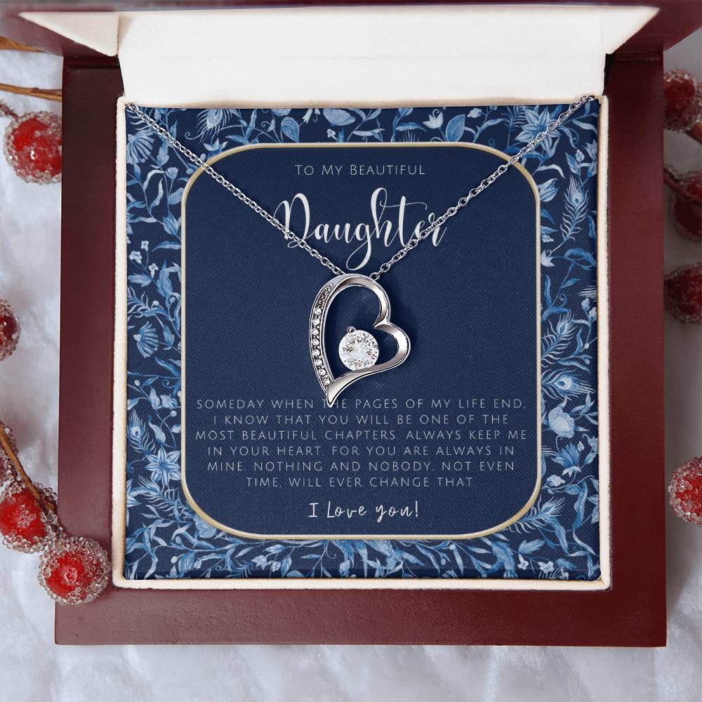 To My Beautiful Daughter Necklace Daughter Gift To My Daughter Necklace From Mom To My Daughter Necklace From Dad Forever Love Necklace