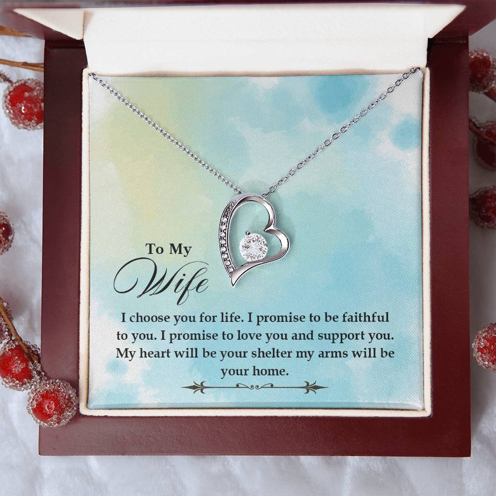 To My Wife - I Choose You For Life - Forever Love Necklace Forever Love Necklace