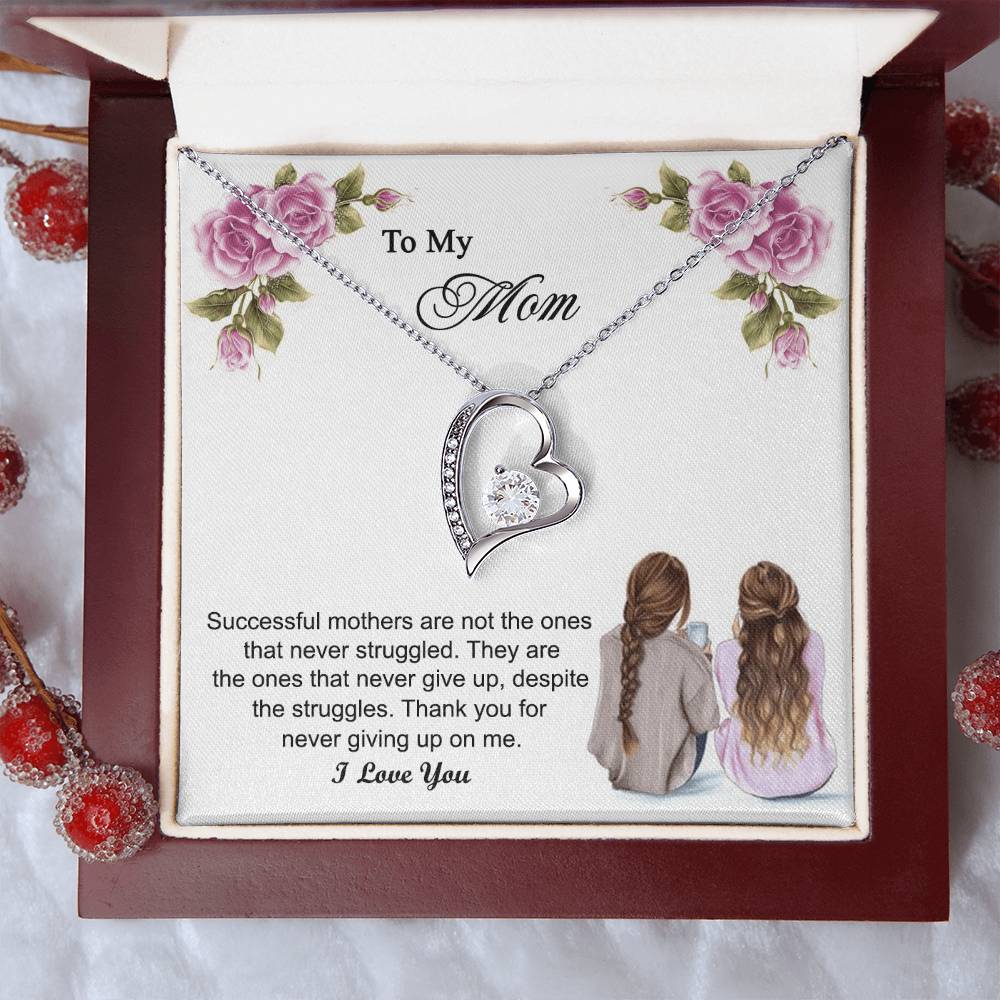 Thank You For Never Giving Up On Me Mother Gift Necklace 1 Forever Love Necklace