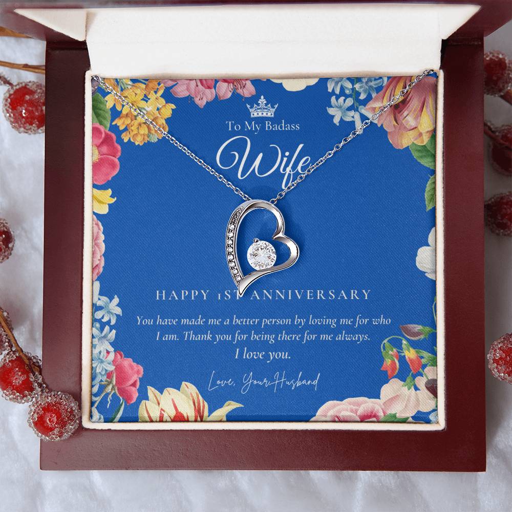 1 Year Anniversary Gift For Wife 1 Year Anniversary Gifts 1 Year Wedding Anniversary Gift Ideas 1St Wedding Anniversary Gift For Her Forever Love Necklace