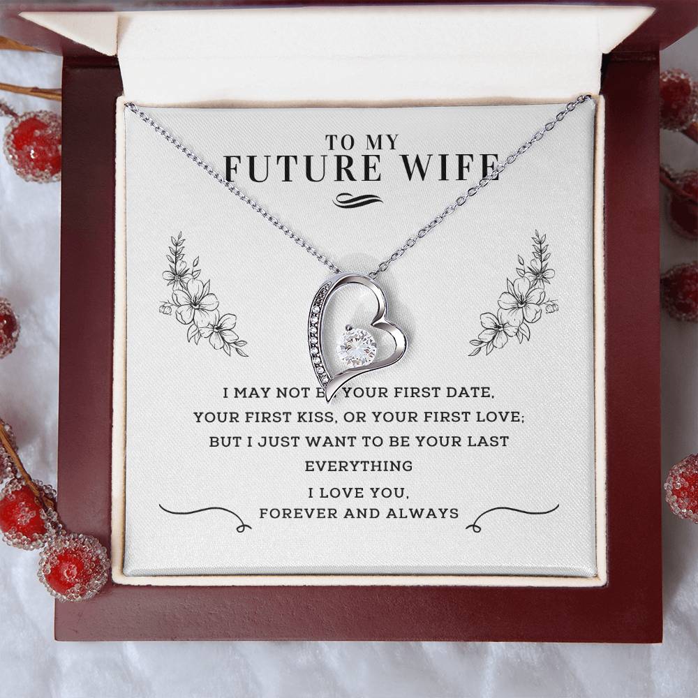 Forever And Always Heart Necklace Message Card Gift Box Forever Love Necklace