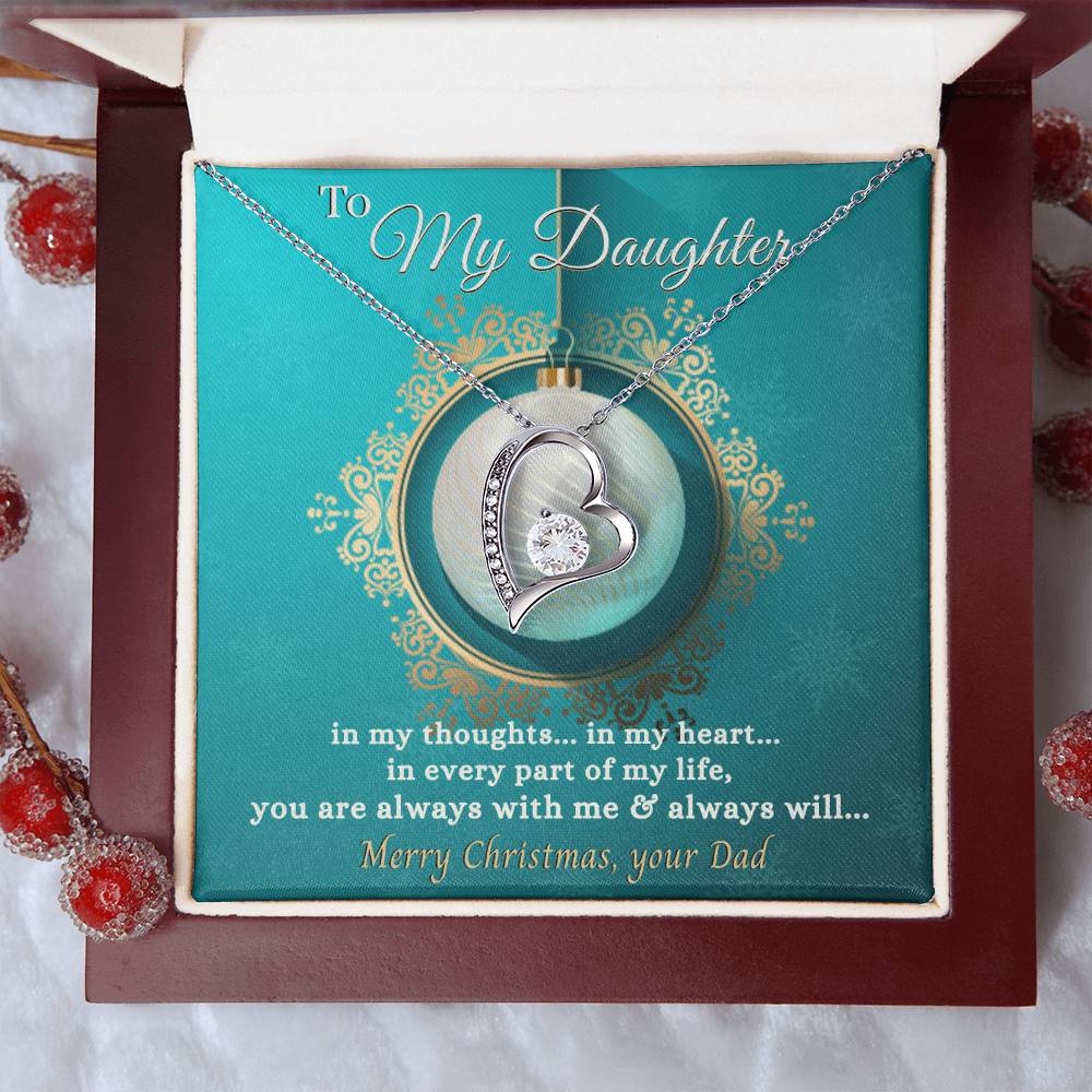 To My Daughter Heart Necklace Forever Love Necklace