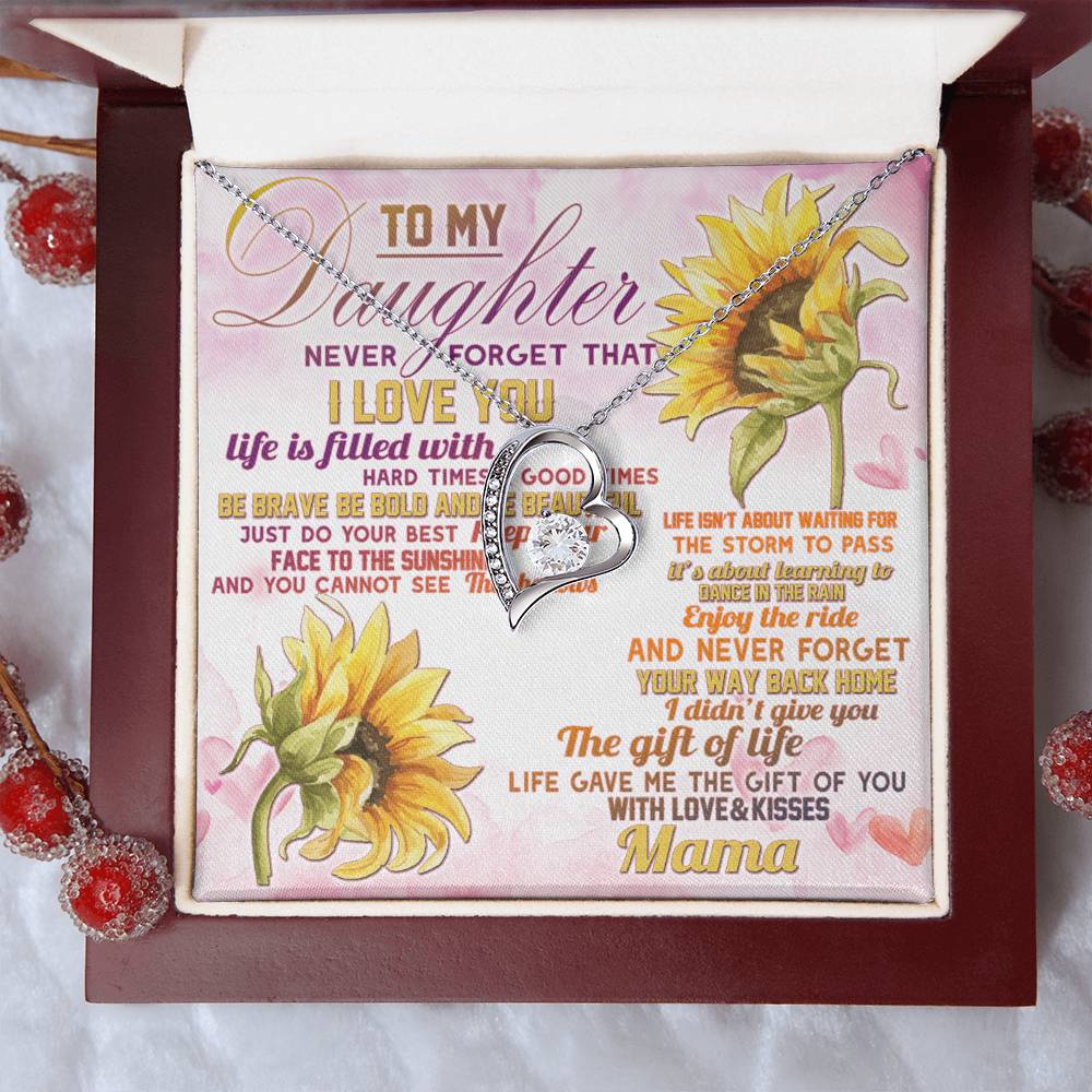To My Daughter Necklace Mother Daughter Necklace Father To Daughter Birthday Gift Gifts To Daughter From Mama Forever Love Necklace