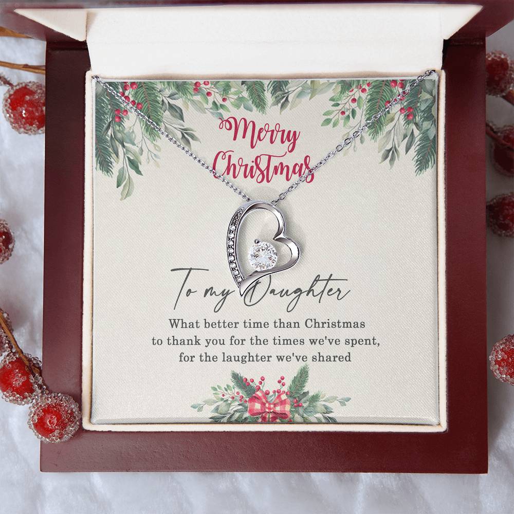 Merry Christmas To My Daughter Daughter Necklace Gift Daughter Birthday Or Christmas Gift Daughter Necklace Forever Love Necklace