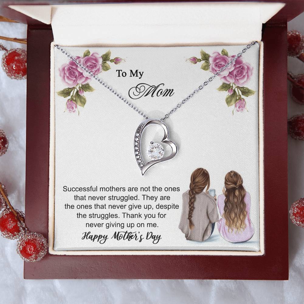 Thank You For Never Giving Up On Me Mother Necklace 1 Forever Love Necklace