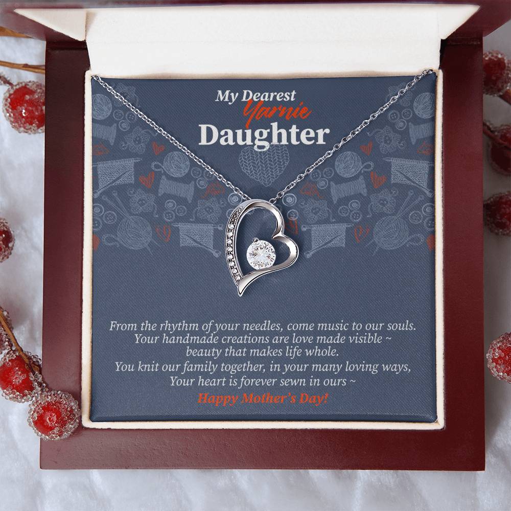 My Dearest Yarnie Daughter Necklace Happy Mothers Day Mom To Daughter Necklace Meaningful Necklace For Daughter Mother To Daughter Birthday Gift Forever Love Necklace