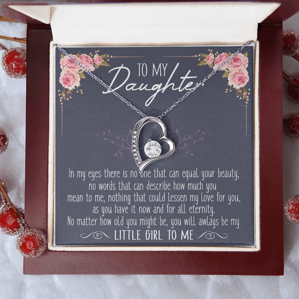 To My Little Girl Infinity Love Necklace Birthday Message Card Grown Up Daughter Daughter Gift Necklace Daughter Birthday Gift Christmas Gift For Forever Love Necklace
