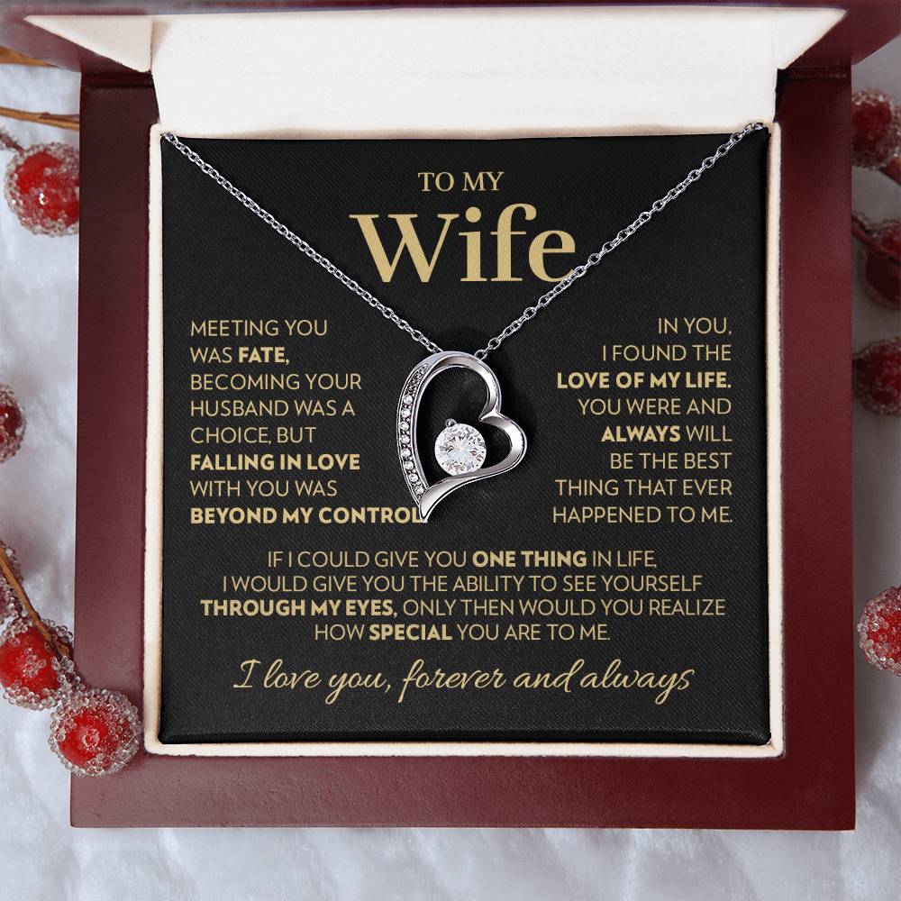Gift For Wife - Love Of My Life - Gold Forever Love Necklace Forever Love Necklace
