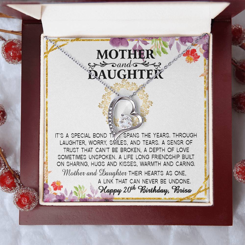 Daughter Birthday Gift From Mom Happy Birthday Sweetheart Infinity Necklace Gift From Mom To Daughter Forever Love Necklace