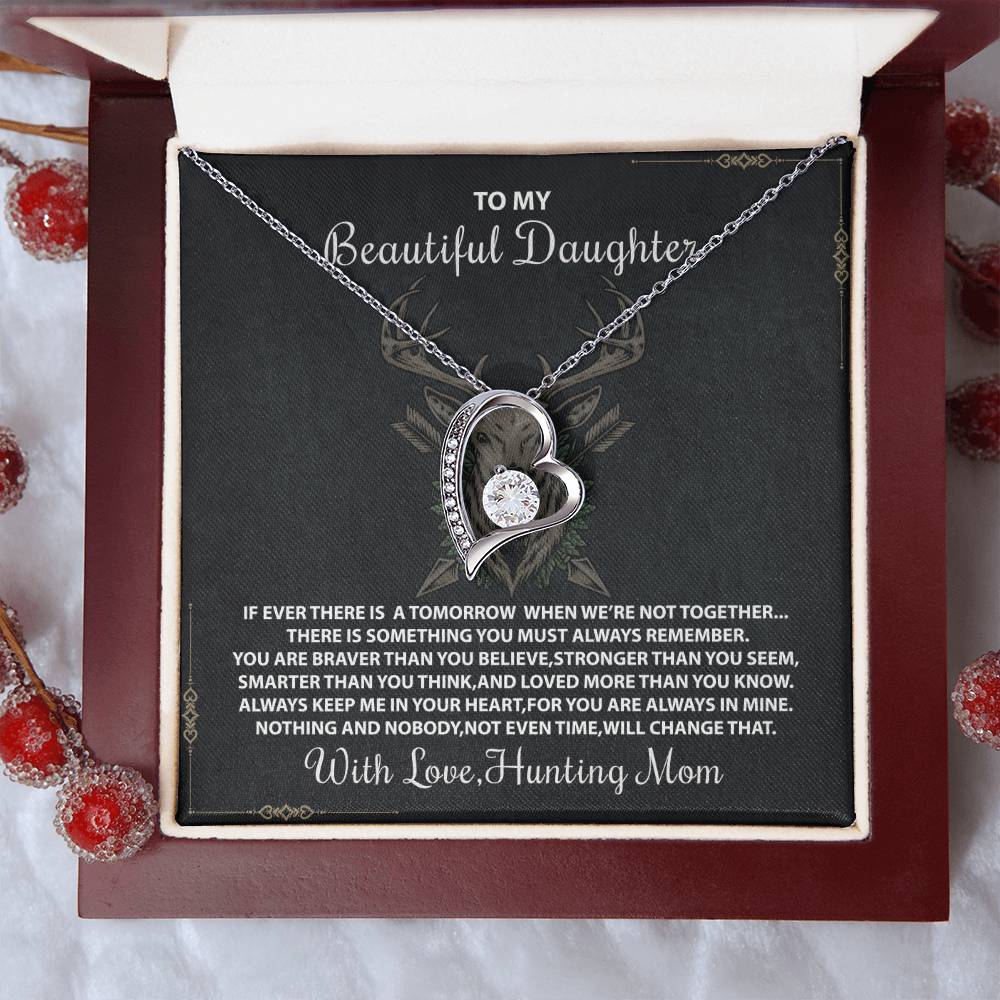 To My Daughter From Mom Necklace Mother To Daughter Gift Birthday Gift To Daughter From Mom Daughter Necklace Hunting Mom Necklace Forever Love Necklace