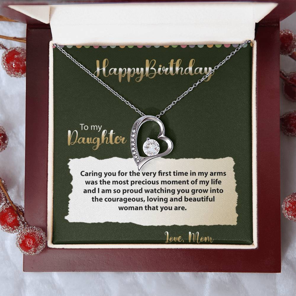 Thoughtful Birthday Gift For Daughter From Mom 925 Sterling Silver Pendant 1 Forever Love Necklace