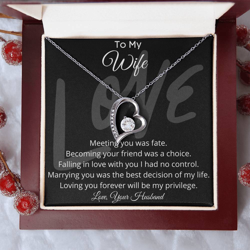 To My Wife Forever Love Pendant Necklace Forever Love Necklace