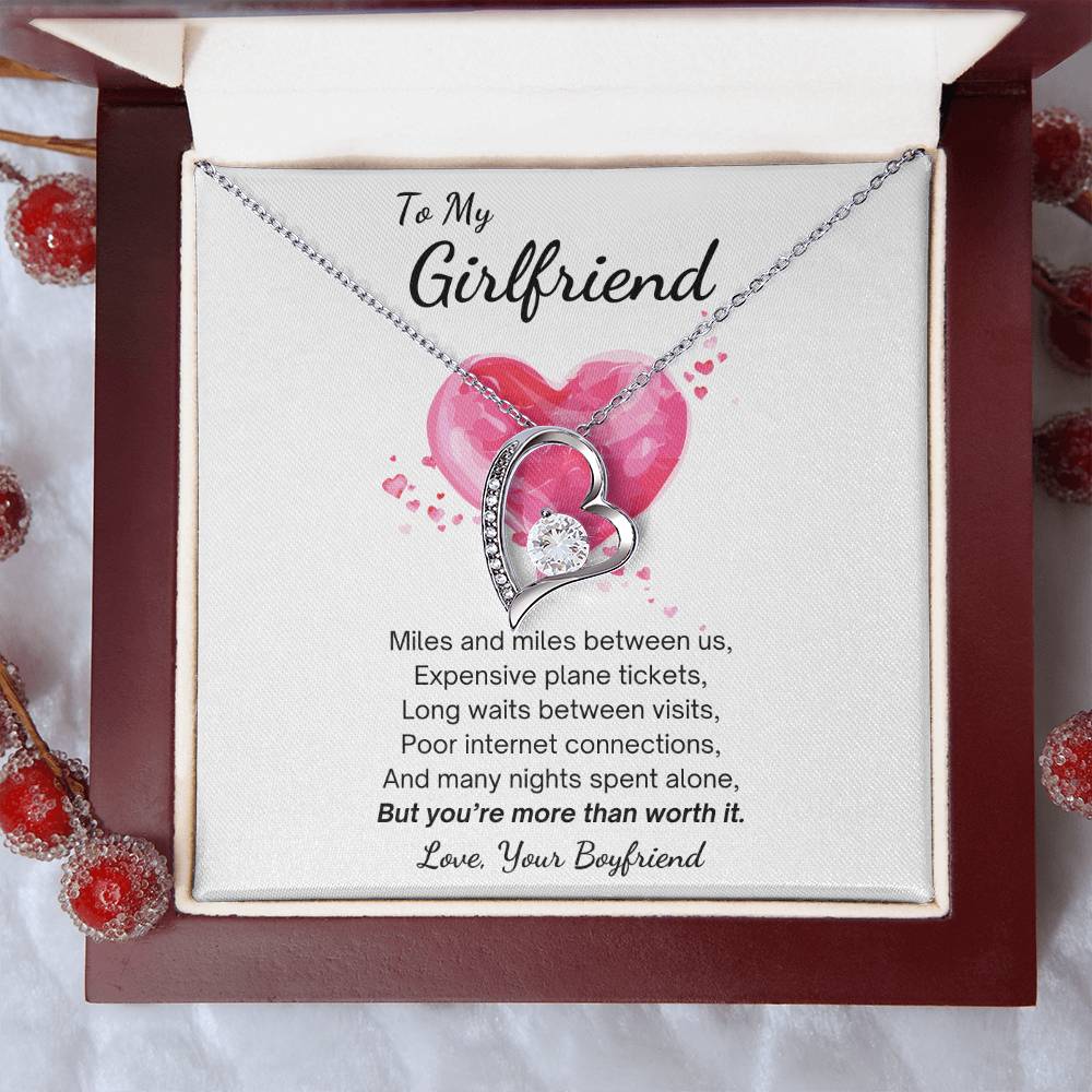 To My Girlfriend You’re Worth It Forever Love Necklace