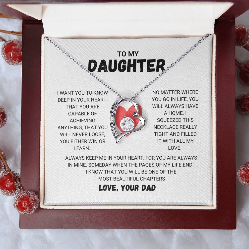 To My Daughter - Forever Love Necklace Forever Love Necklace