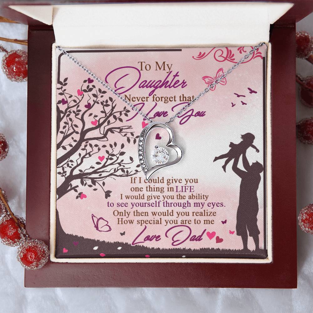 To My Daughter - Never Forget That I Love You - Forever Love Necklace Forever Love Necklace