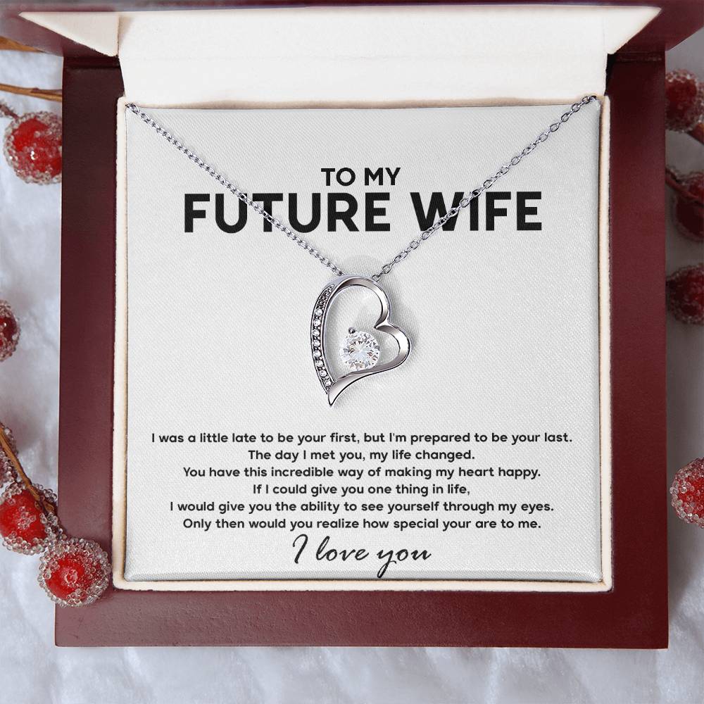 To My Future Wife Necklace Engagement Gift For Future Wife Sentimental Gift For Bride From Groom Birthday Gift For Fiancee Fiance Gift 1 Forever Love Necklace