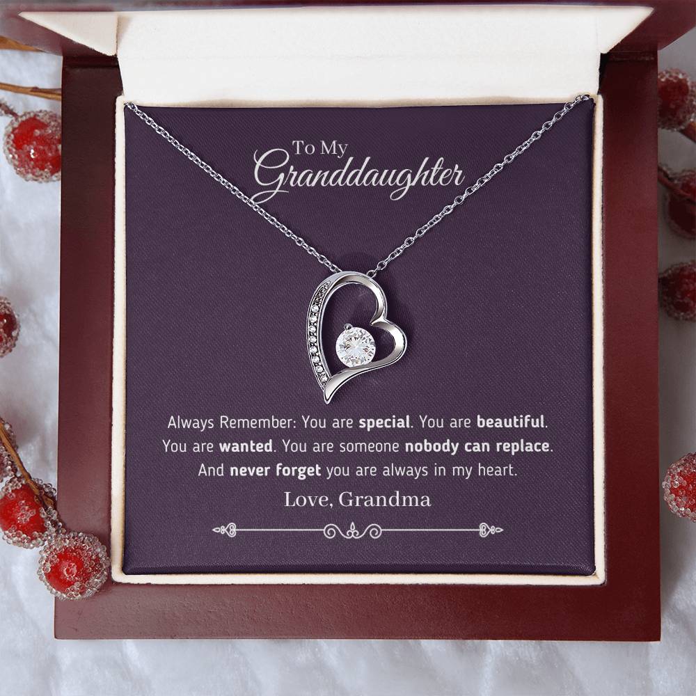 To My Granddaughter - You Are Always In My Heart Necklace Forever Love Necklace