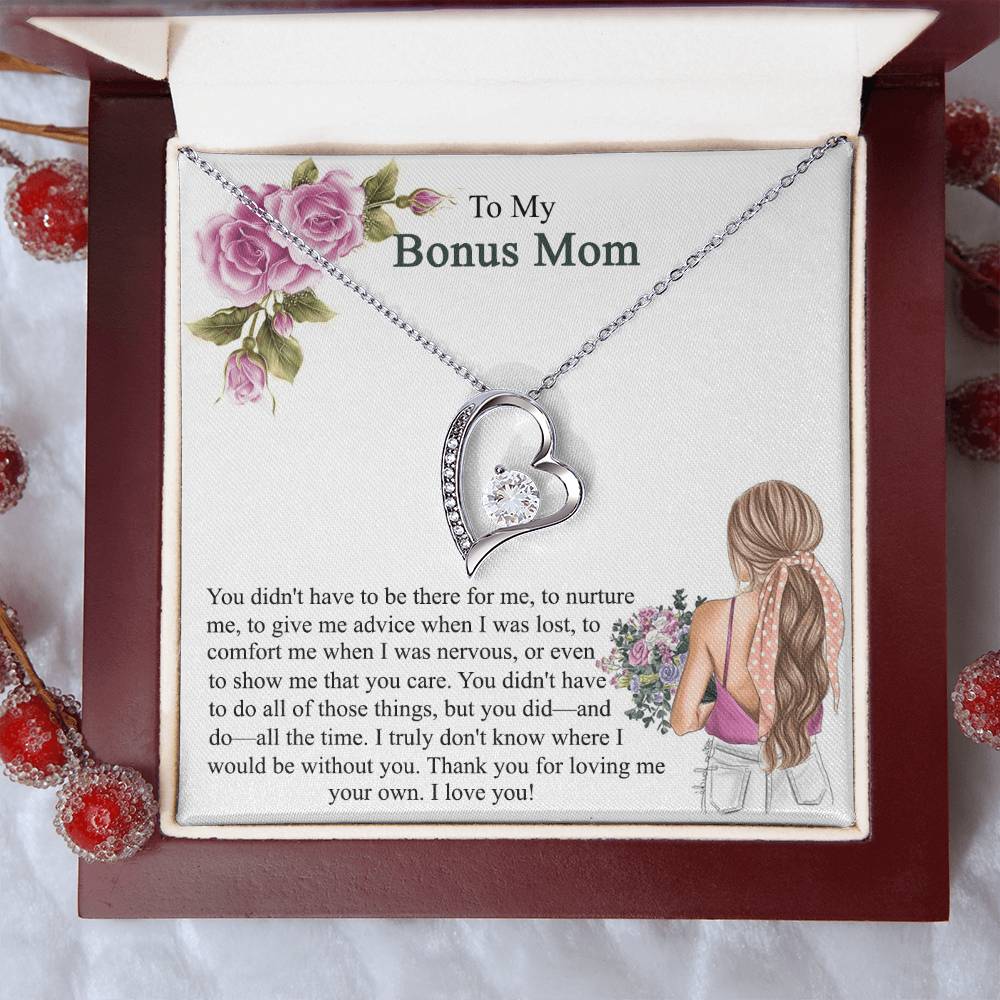 Step Mom Gift Bonus Mom Necklace Present For Stepmom For Mother's Day Christmas Birthday Double Circles Mother Necklace Forever Love Necklace