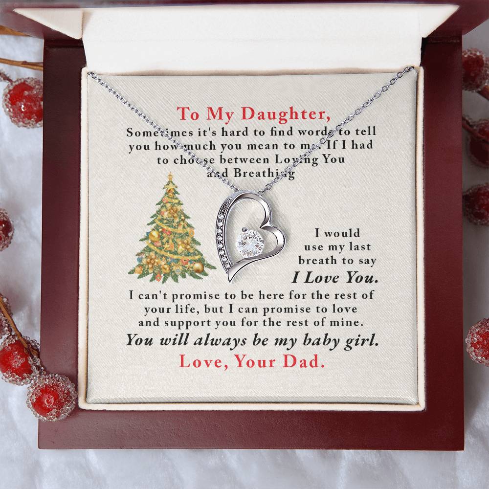 To My Daughter Love You Forever Forever Love Necklace