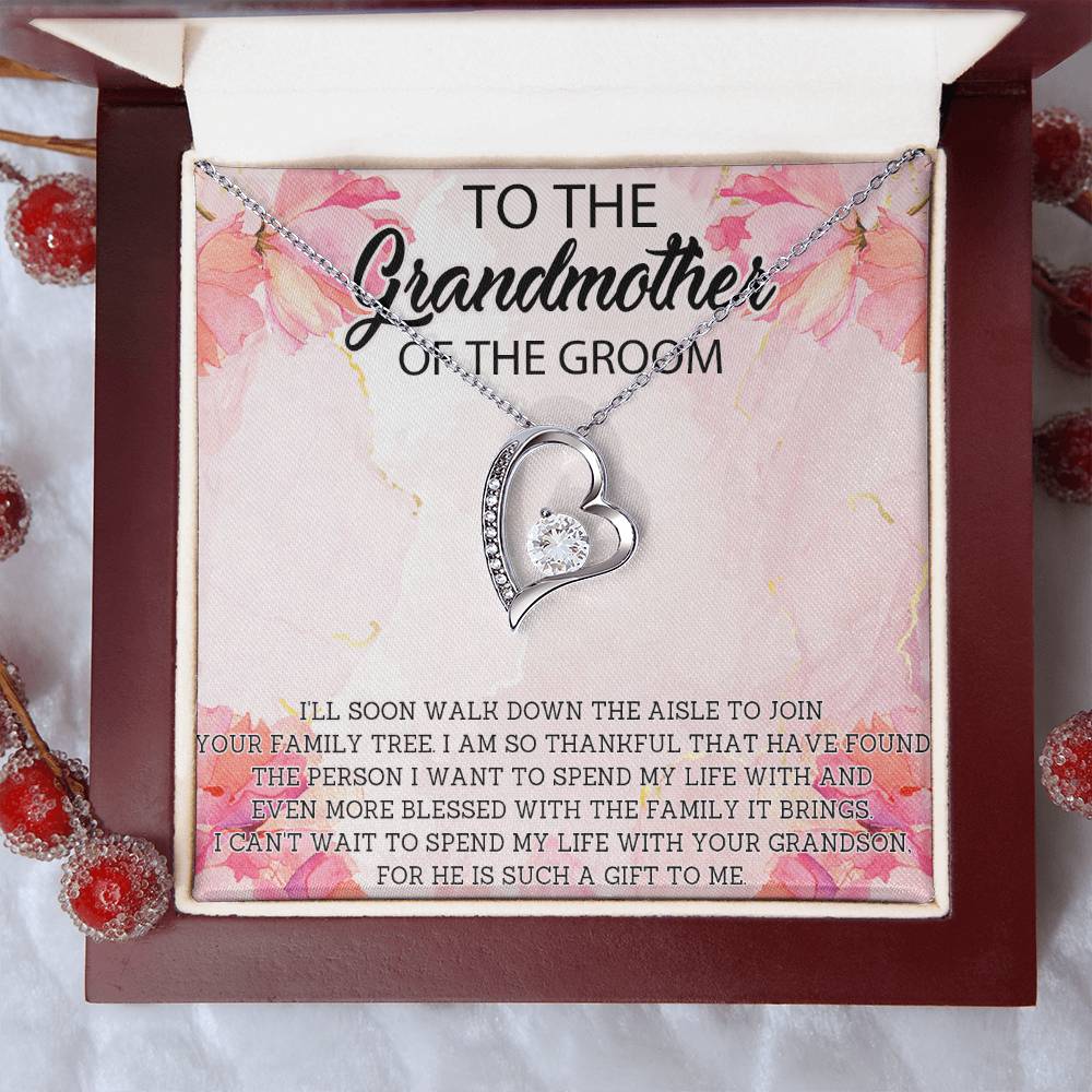 Grandmother Of The Groom Necklace Gift Grandmother Wedding Giftgrandma Of The Groom Forever Love Necklace Grandma Wedding Gift From Forever Love Necklace