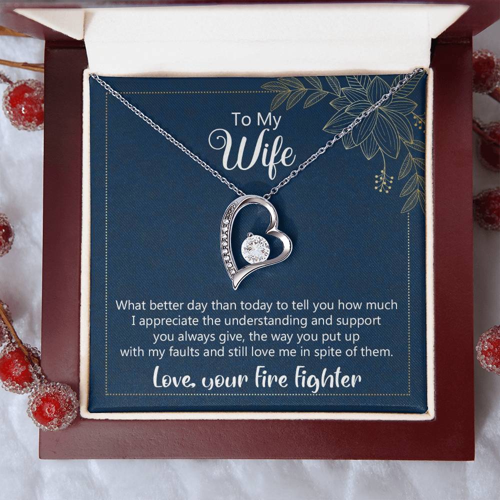 I Appreciate Your Understanding - Love Fire Fighter Forever Love Necklace