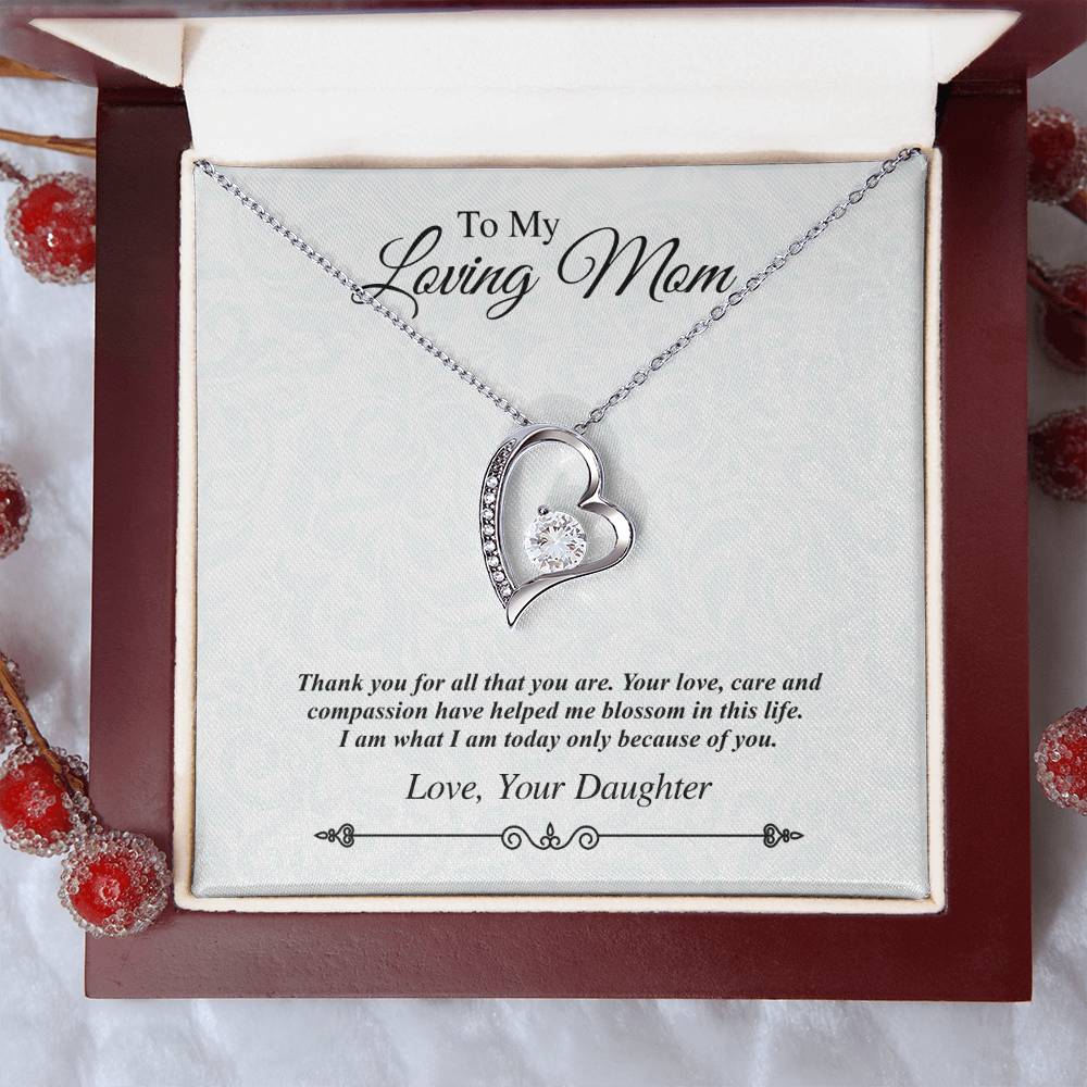 To My Loving Mom' Heart Necklace Thank You For All That 1 Forever Love Necklace