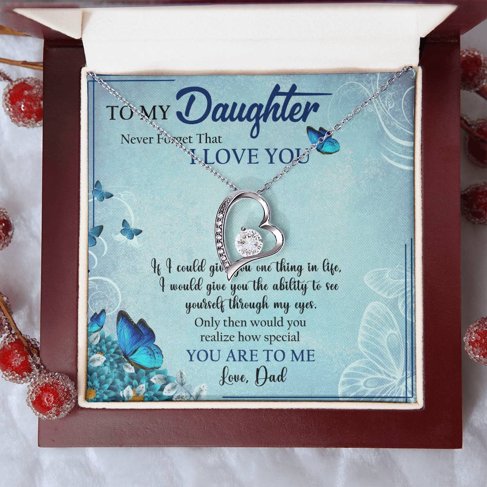 To My Daughter Necklace Father Daughter Necklace Father To Daughter Birthday Gift Gifts To Daughter From Dad Dad To Daughter Forever Love Necklace