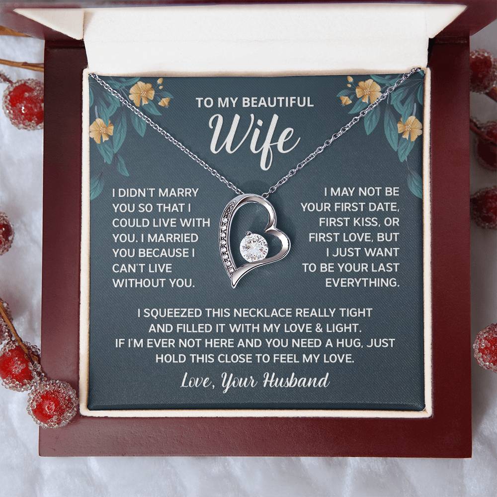 Gift For Wife I Can't Live Without You Forever Love Necklace