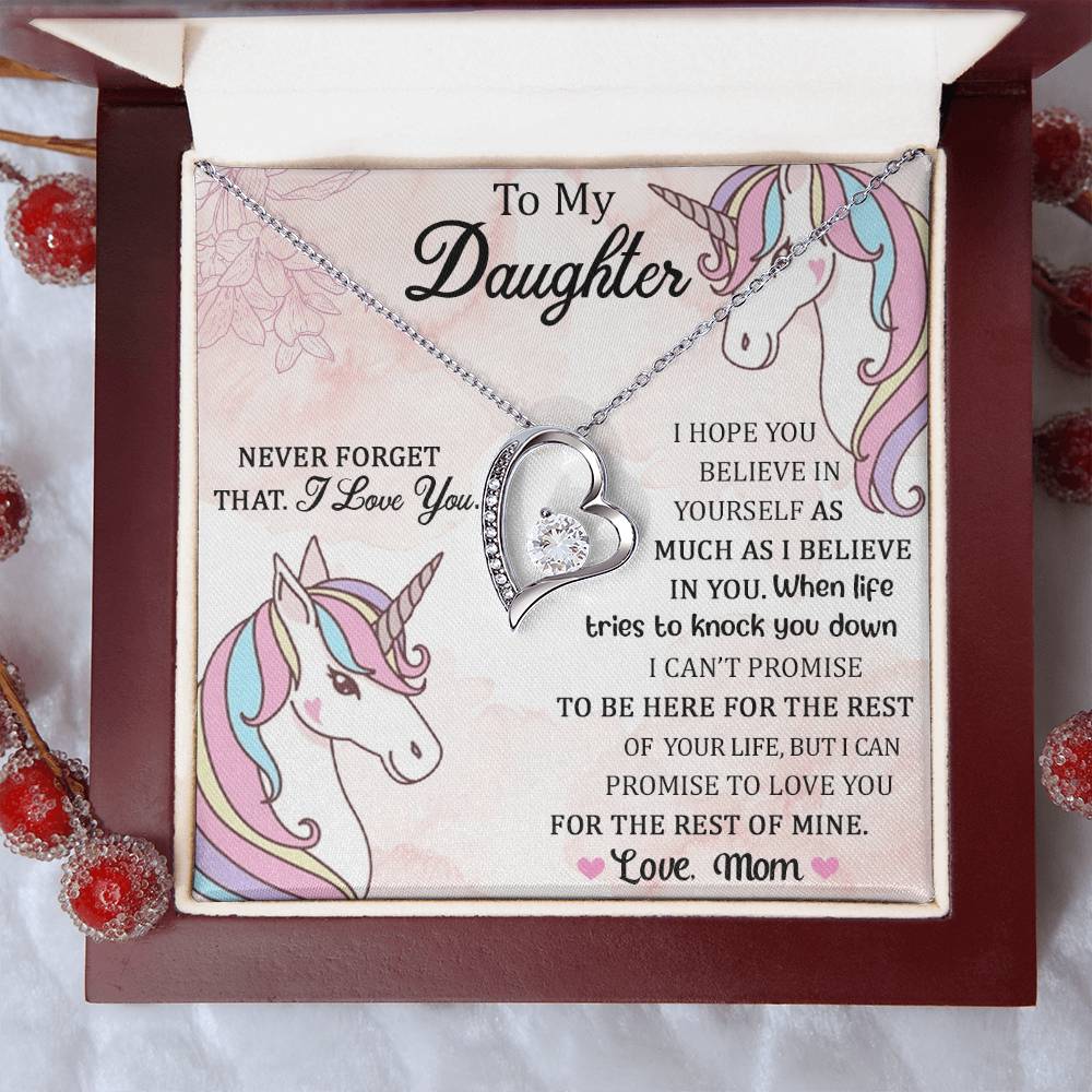 To My Daughter Necklace From Mom Gift For Daughter From Mom Birthday Gift Daughter Graduation Forever Love Necklace