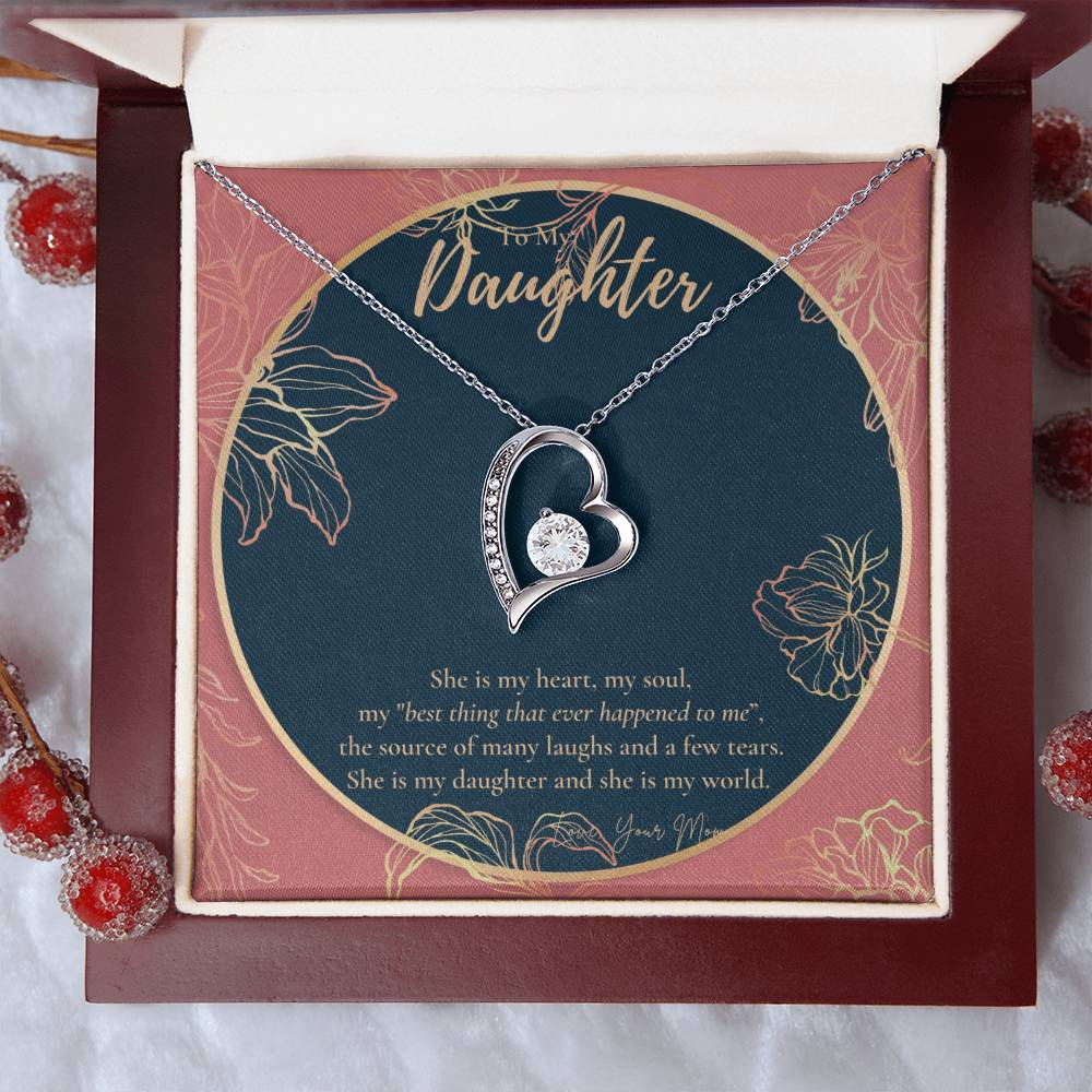 To My Daughter Necklace - Daughter Gift - To My Daughter Necklace From Mom - Gift For Daughter From Mom Forever Love Necklace
