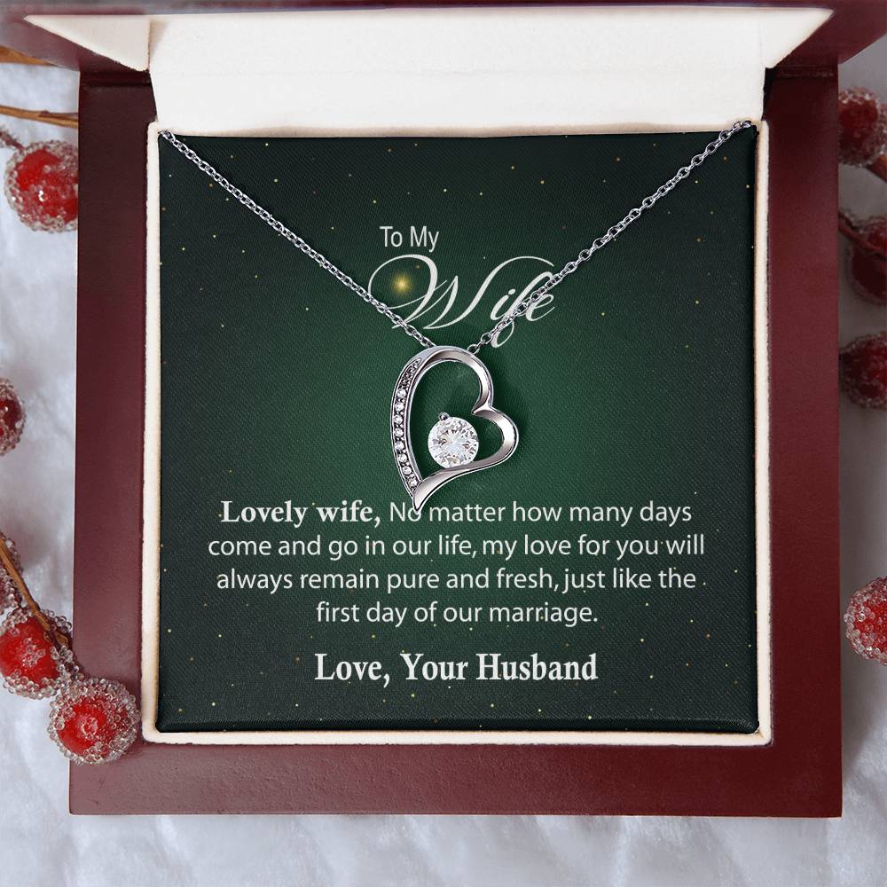 To My Wife Necklace Gifts Best Customize Gift For Wife Anniversary Necklace For My Wife Forever Love Necklace