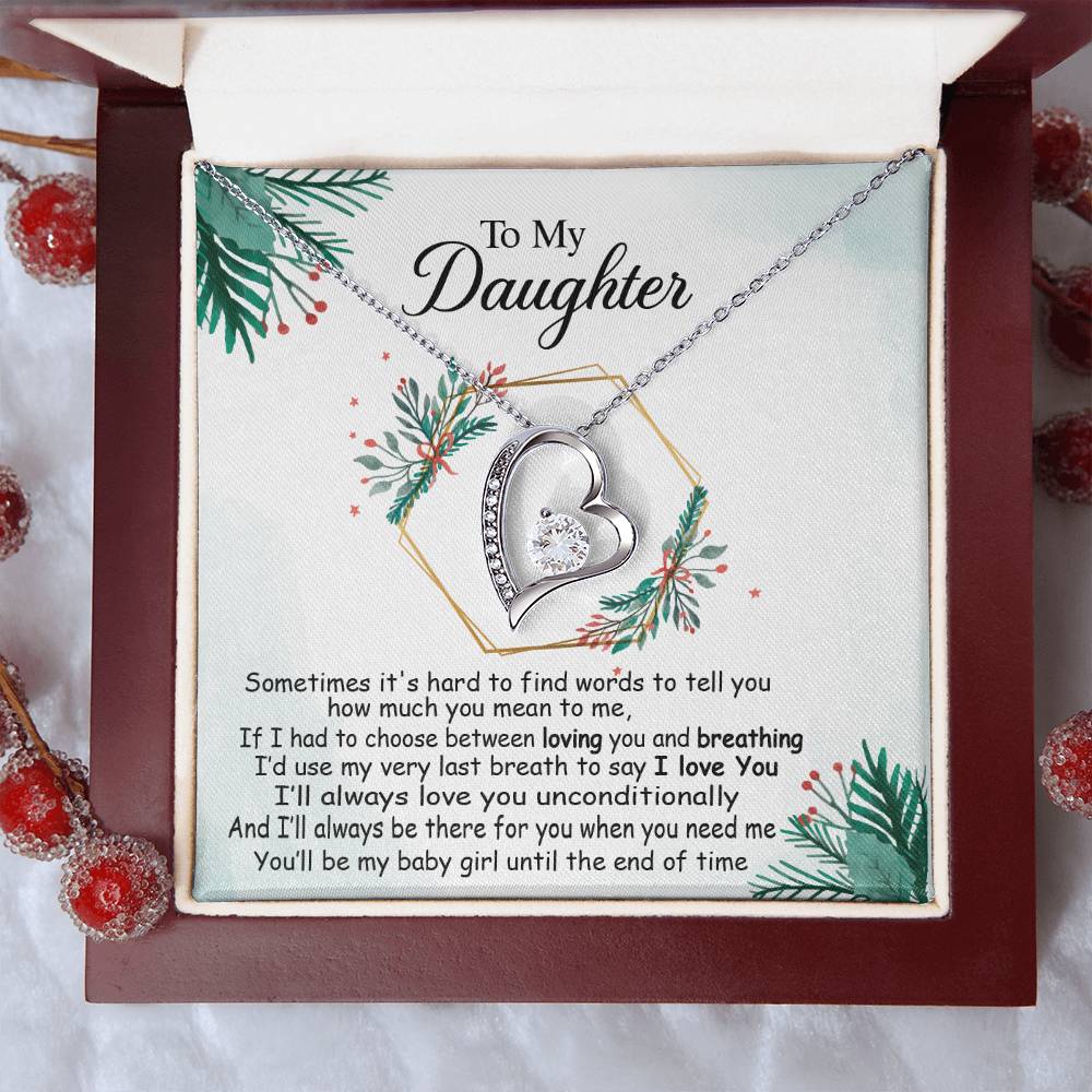 Mother To Daughter Necklace 'sometimes It's Hard To Find Words...' 1 Forever Love Necklace