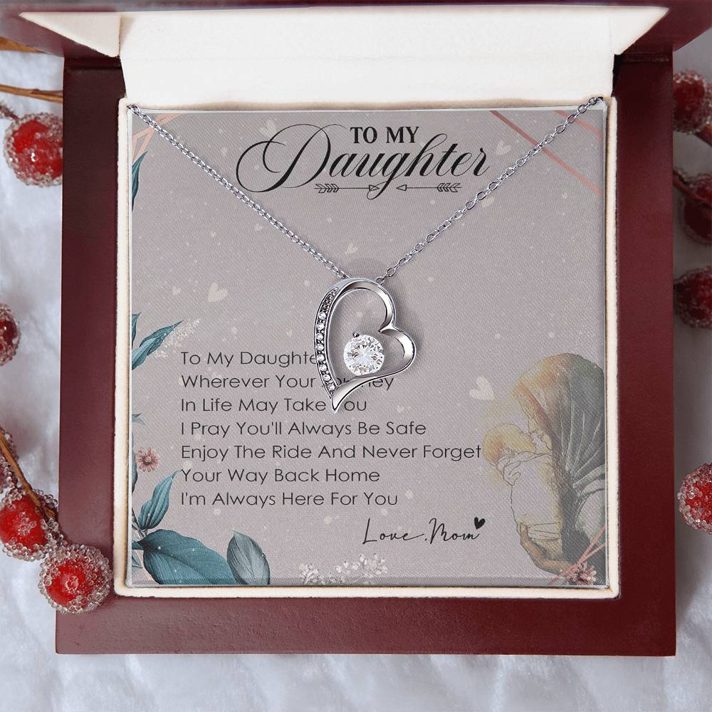 To My Daughter I'll Always Be With You.. Dad Birthday Gift To Daughter From Dad Daughter Necklace Forever Love Necklace