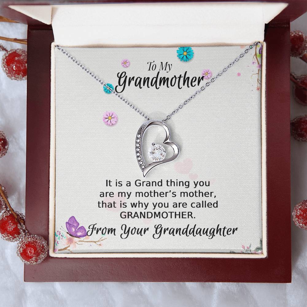 To My Grandmother From Your Granddaughter Necklace 1 Forever Love Necklace