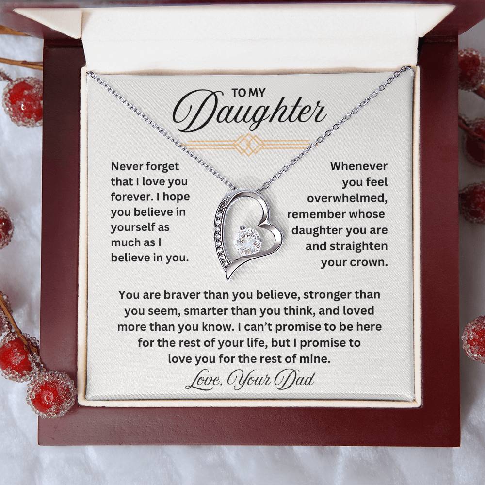 To My Daughter Forever Love Necklace Forever Love Necklace