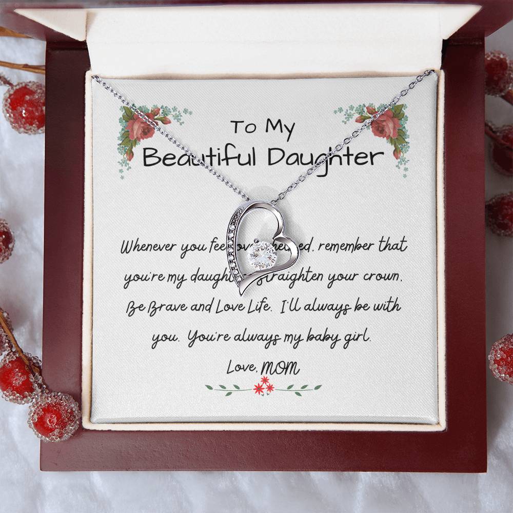 To My Beautiful Daughter - The Perfect Gift For Your Daughter - A Prayer For My Daughter Forever Love Necklace