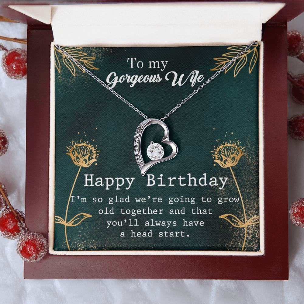 To My Gorgeous Wife - Happy Birthday - Necklace Forever Love Necklace