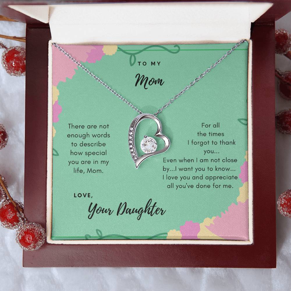 To Mom Thank You Necklace Forever Love Necklace