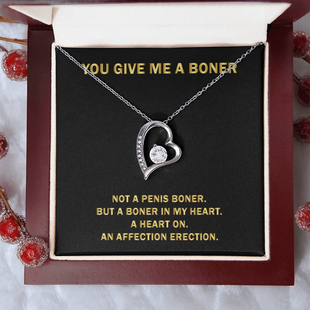 You Give Me A Heart Boner An Affection Erection Pendant Necklace Funny & Sarcastic Love For Her Mature Gift 1 Forever Love Necklace