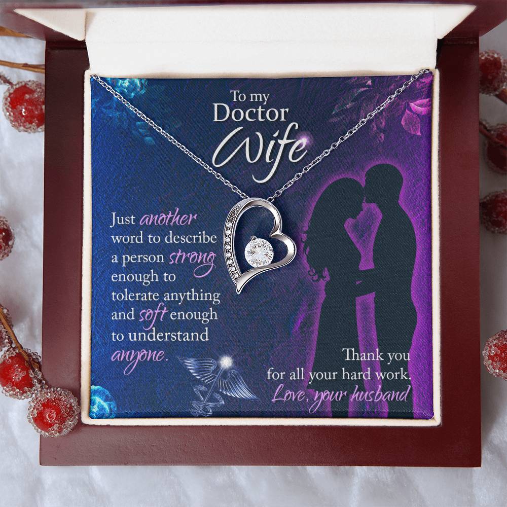 To My Doctor Wife Thank You For All Your Herd Work Love Your Husband Forever Love Necklace