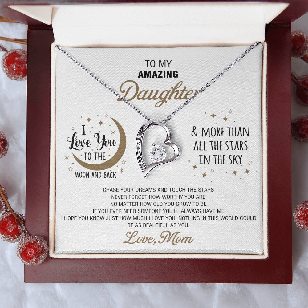 To My Amazing Daughter Necklace My Daughter Amazing Gift Daughter Gift From Mom Anniversary Lovingly Mom Birthday Gift Daughter Graduation Gift Forever Love Necklace