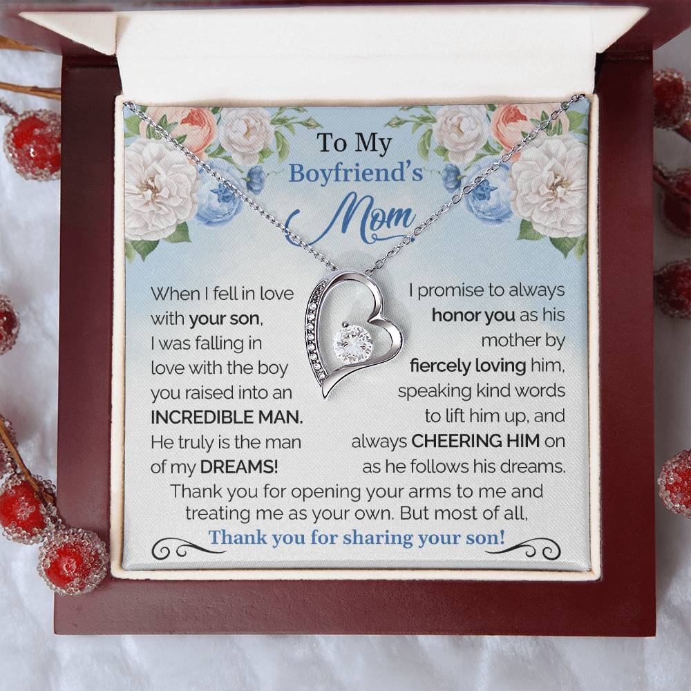 To My Boyfriend's Mom - Thank You For Sharing Your Son Forever Love Necklace