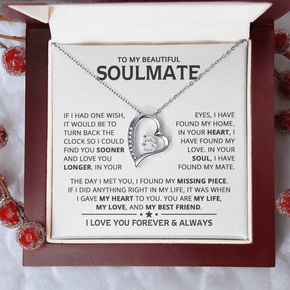 My Beautiful Soulmate Heart Necklace Forever Love Necklace