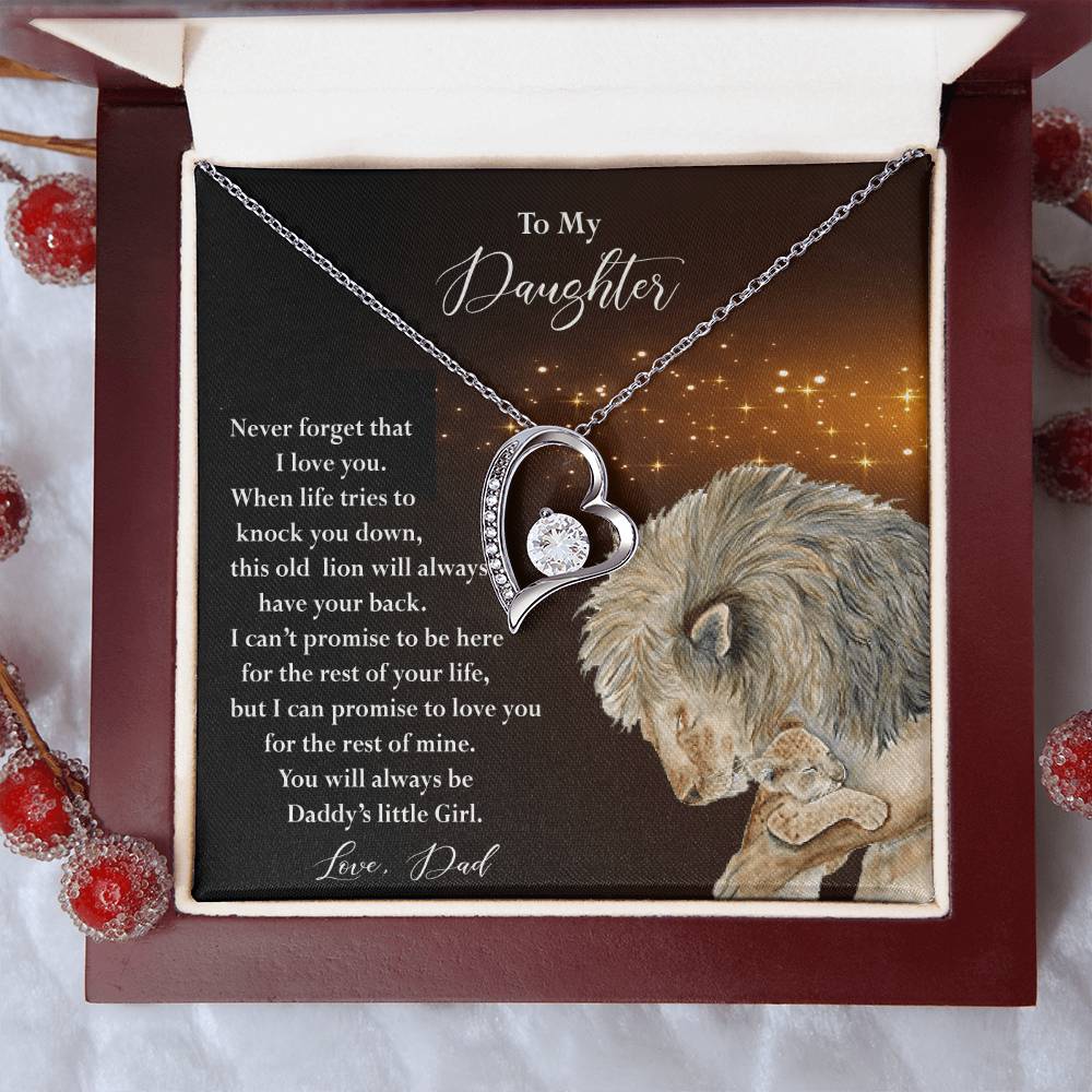 To My Daughter Gift Necklace Gift From Dad Dad To Daughter Gift Birthday Gift For Daughter From Dad Christmas Gift Daughter Forever Love Necklace
